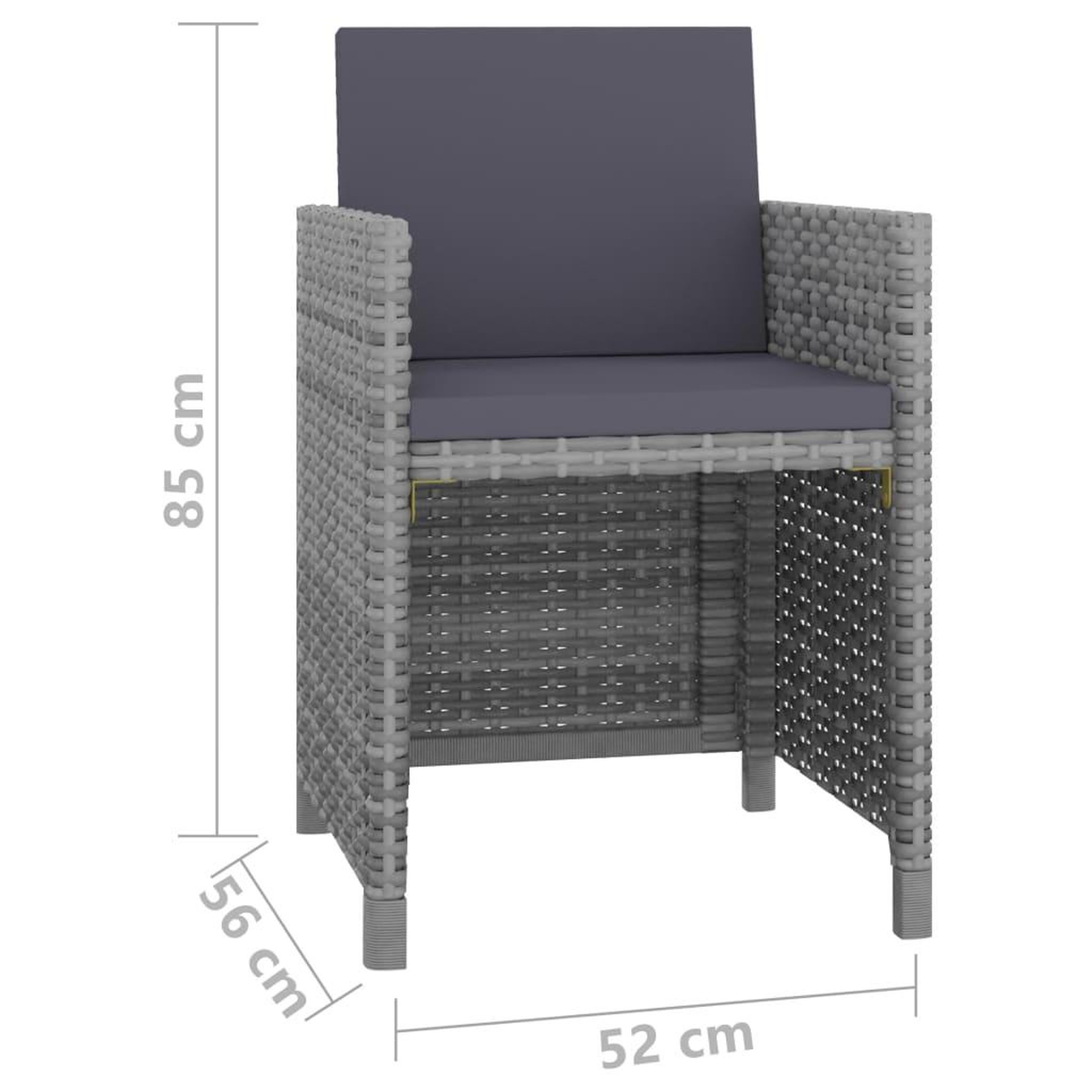 Voir la diapositive 6 : VIDAXL Ensemble a manger d'exterieur 13 pcs coussins rotin anthracite