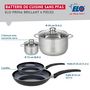 Voir la diapositive 2 : ELO Ensemble de 2 Poêles de cuisson 24 et 32 cm et 2 faitouts 12 et 24 cm Elo Prima Brillant
