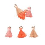 Paris Prix Lot de 6 Mini Pompons  Bijoux  1cm Rose & Corail