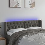VIDAXL Tete de lit a LED Gris fonce 147x16x78/88 cm Velours