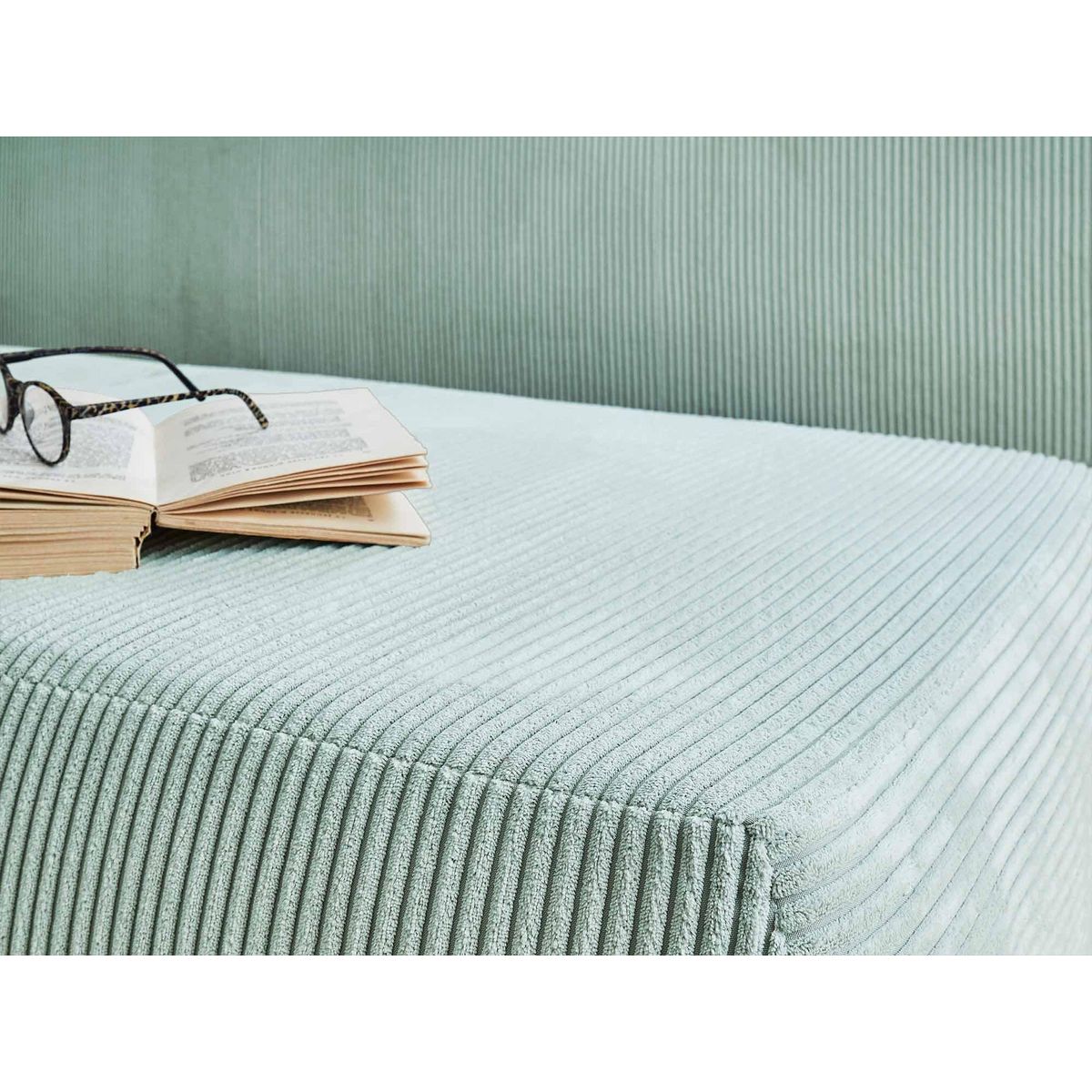 BEST MOBILIER Cristal - canapé 3 places - convertible avec coffre - en velours côtelé