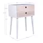 HOUSE NORDIC Table d'appoint blanche avec 2 tiroirs en bois 32 x 45 x 65,5 cm