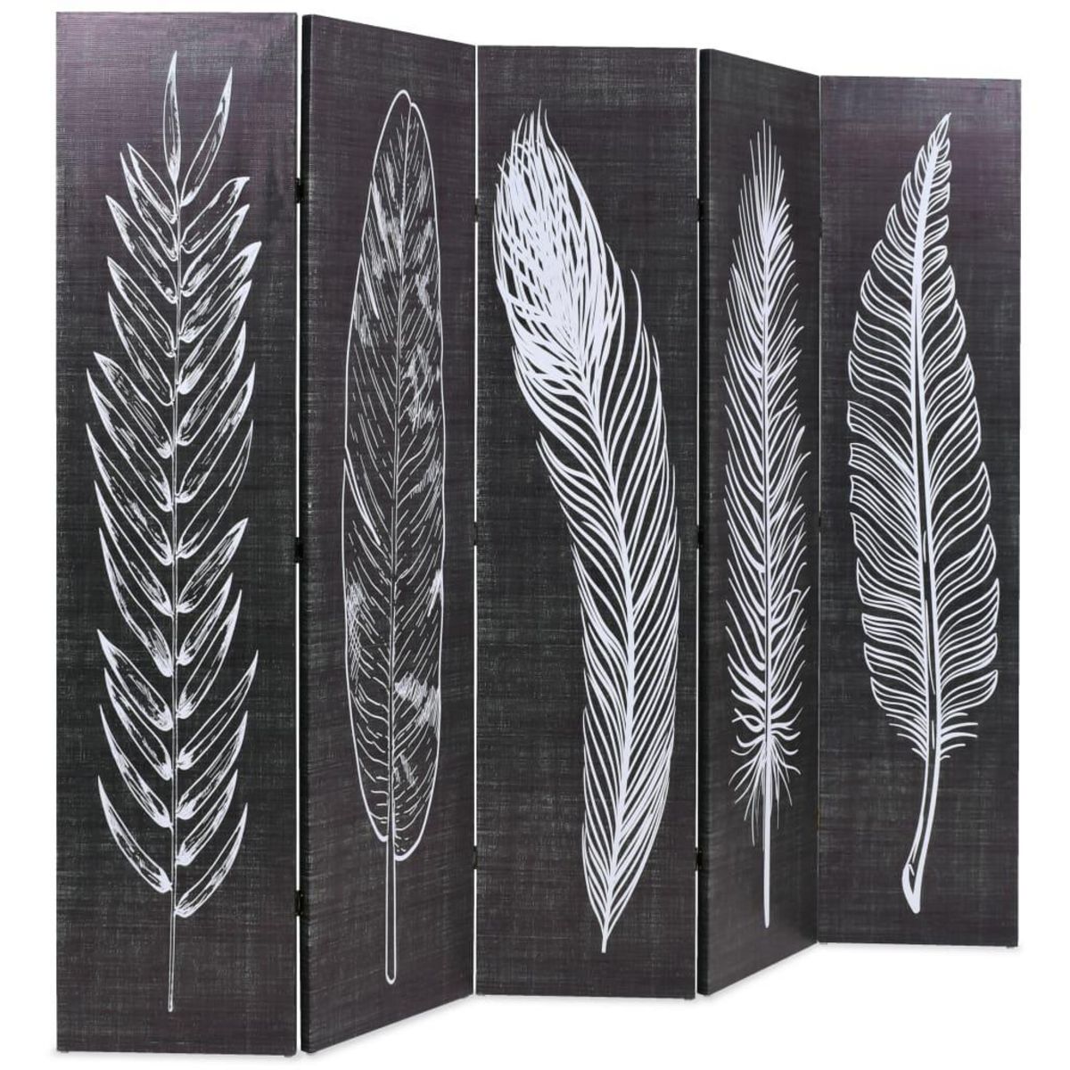 VIDAXL Cloison de separation pliable 200 x 170 cm Plumes Noir et blanc