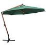 Voir la diapositive 2 : VIDAXL Parasol suspendu avec poteau en bois 350 cm vert