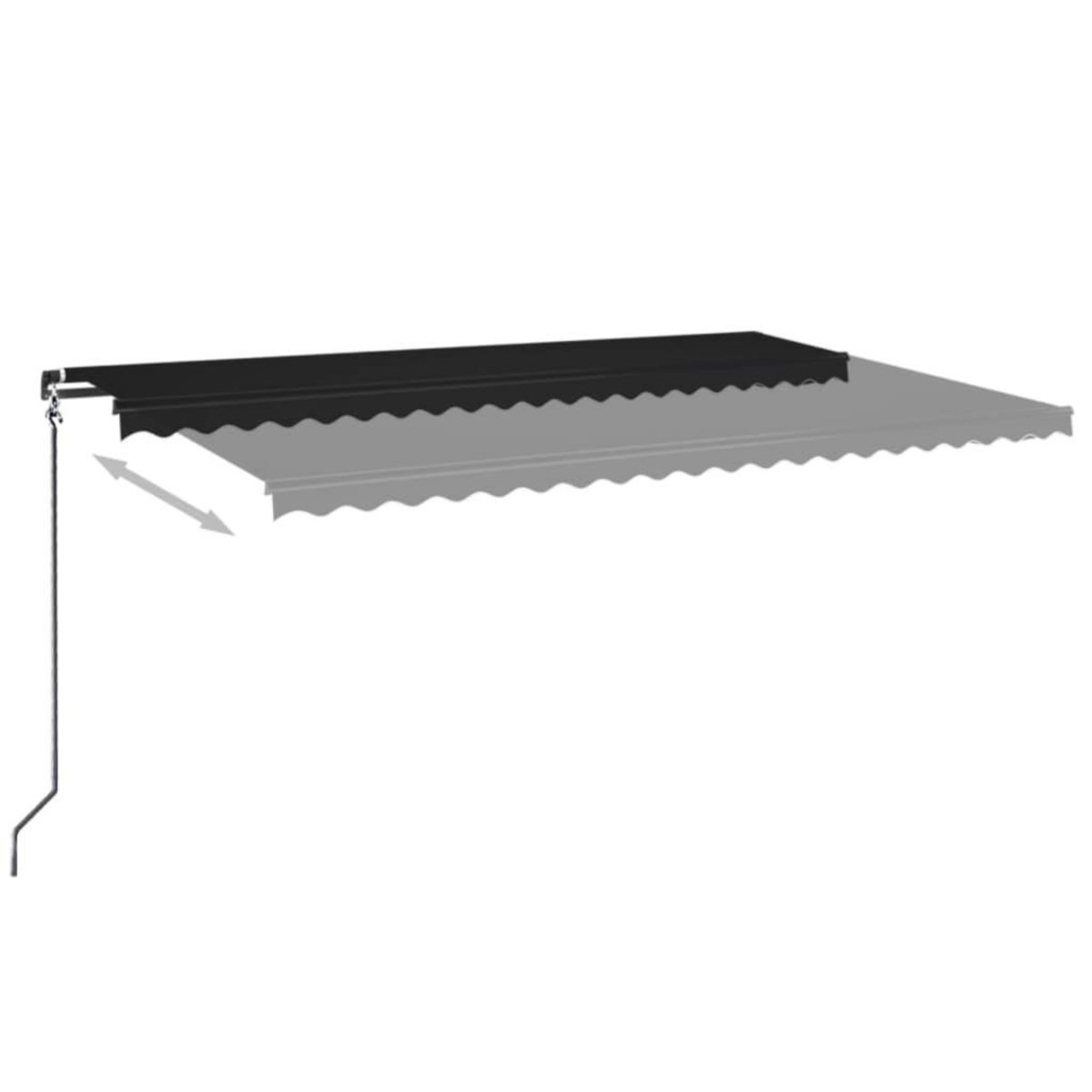 VIDAXL Auvent manuel retractable 500x350 cm Anthracite