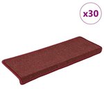 VIDAXL Tapis d'escalier 30 pcs 65x21x4 cm rouge mat