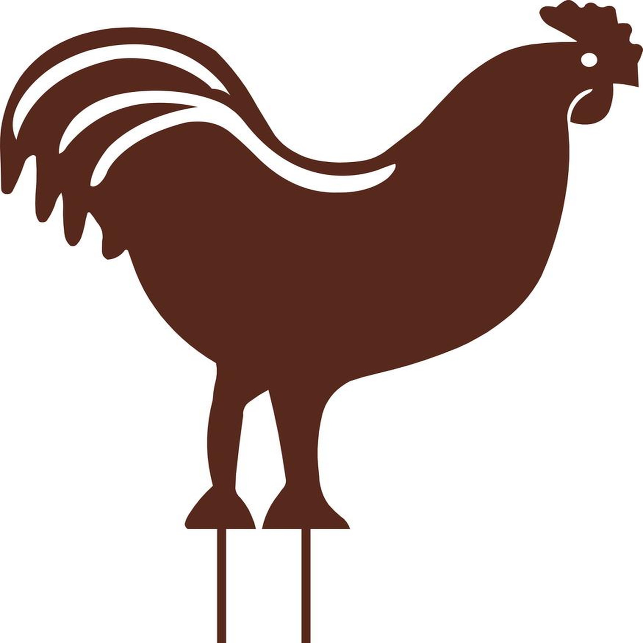 CENTRALE BRICO Figurine à piquer coq fer vielli - 42,5x42 cm - Acier époxy