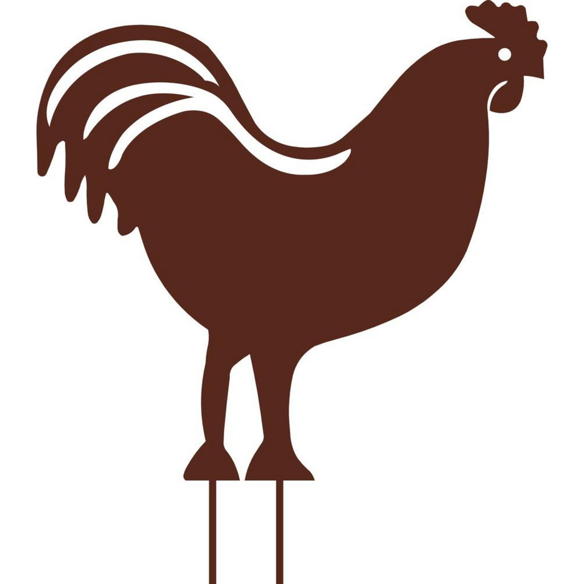CENTRALE BRICO Figurine à piquer coq fer vielli - 42,5x42 cm - Acier époxy