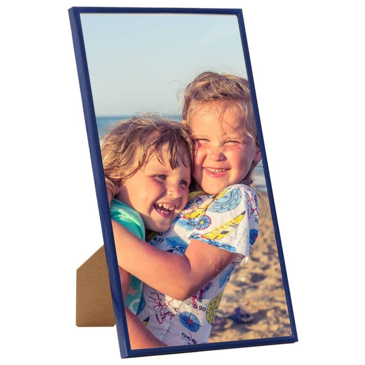 VIDAXL Collage de cadres photo 3 pcs de table Bleu 13x18 cm MDF