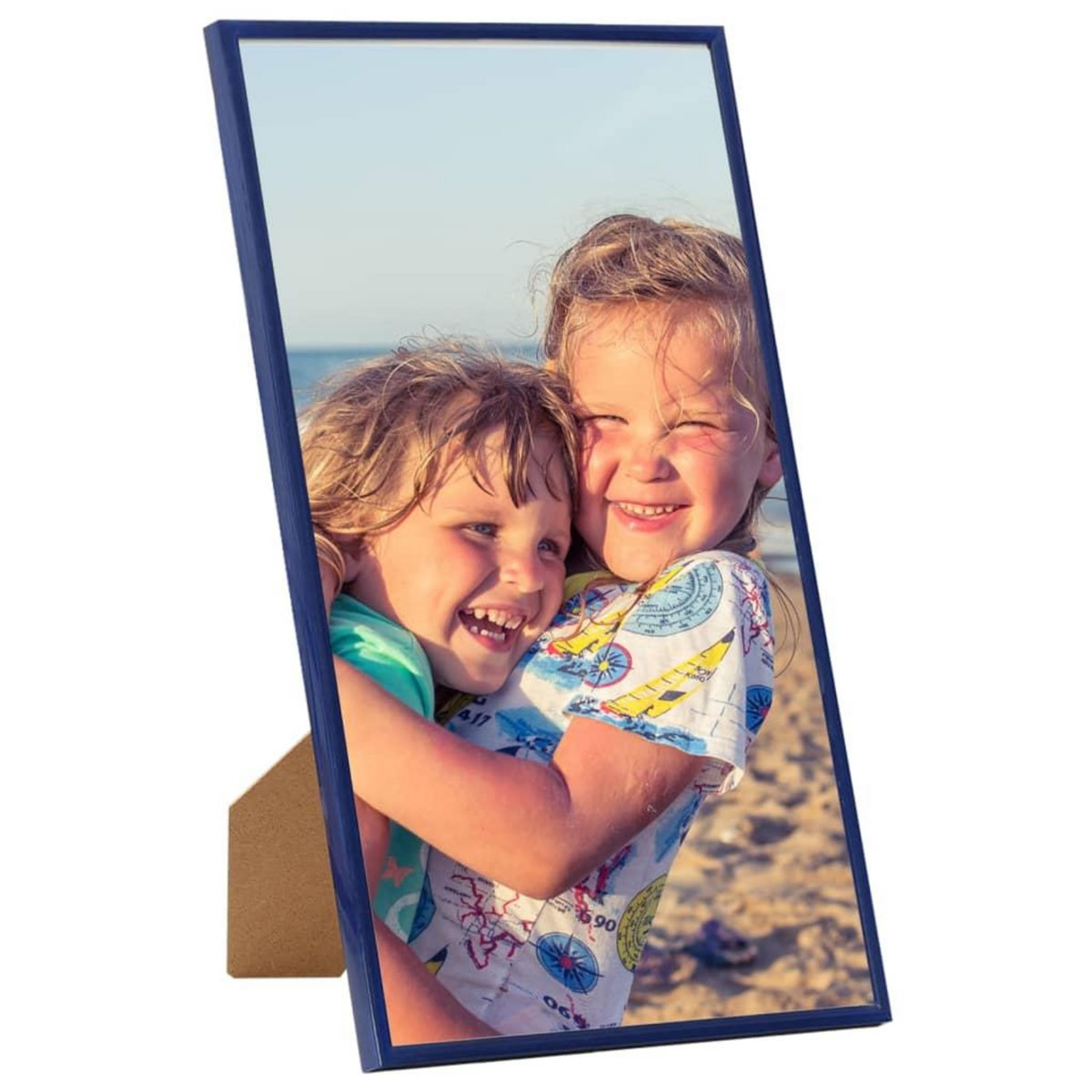 VIDAXL Collage de cadres photo 3 pcs de table Bleu 13x18 cm MDF