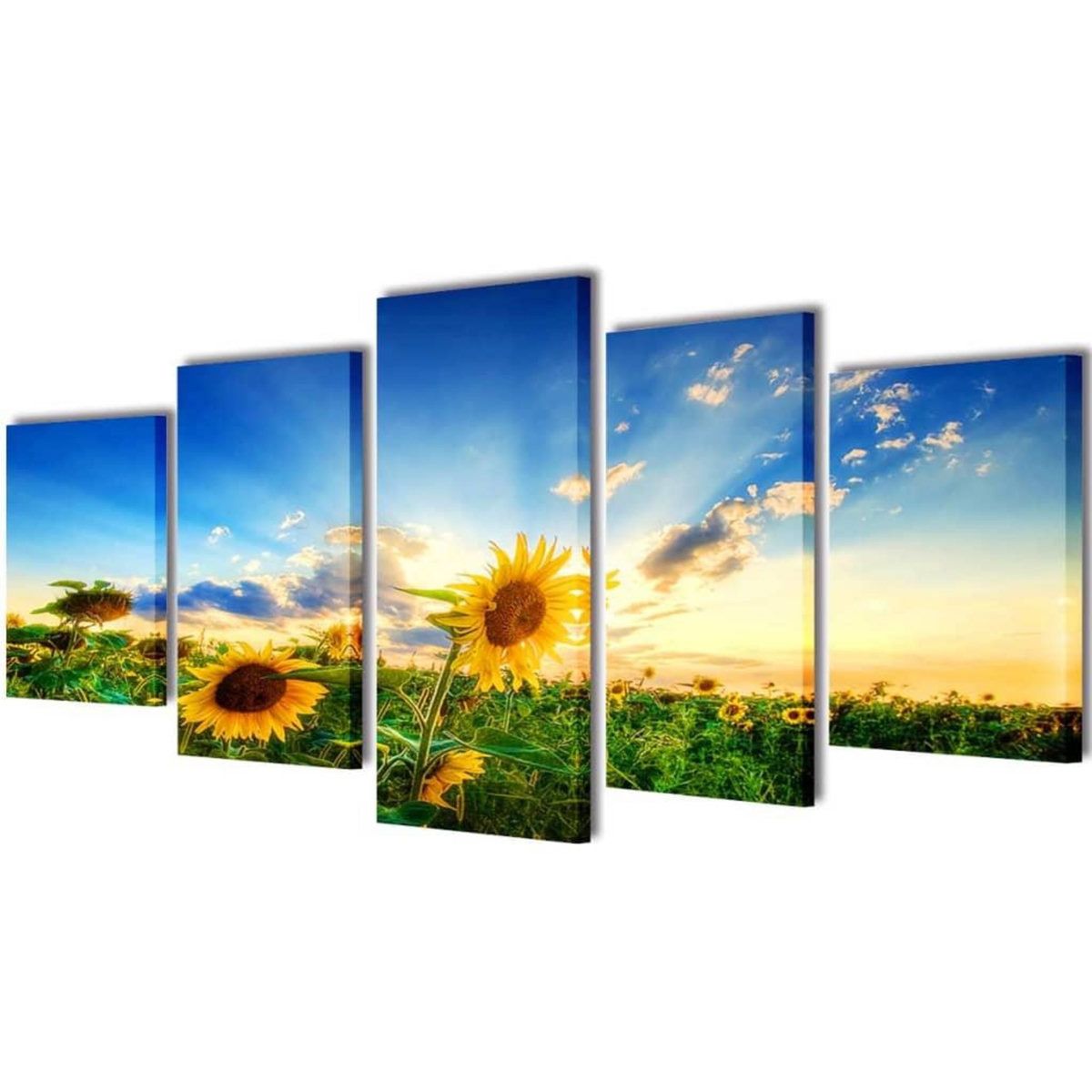 VIDAXL Set de toiles murales imprimees Tournesols 200 x 100 cm