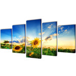 VIDAXL Set de toiles murales imprimees Tournesols 200 x 100 cm