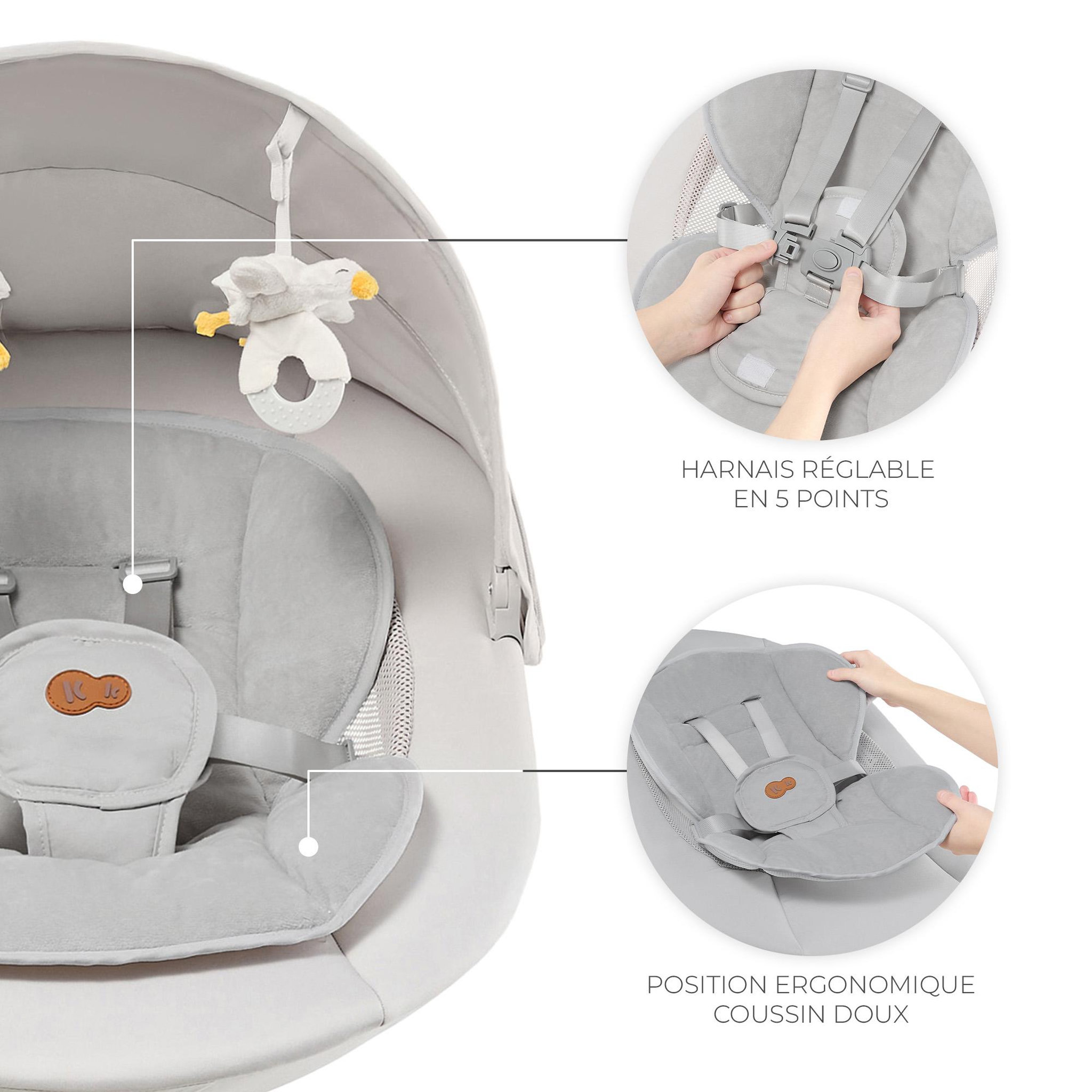 Voir la diapositive 5 : KINDERKRAFT Transat électrique bébé avec musique