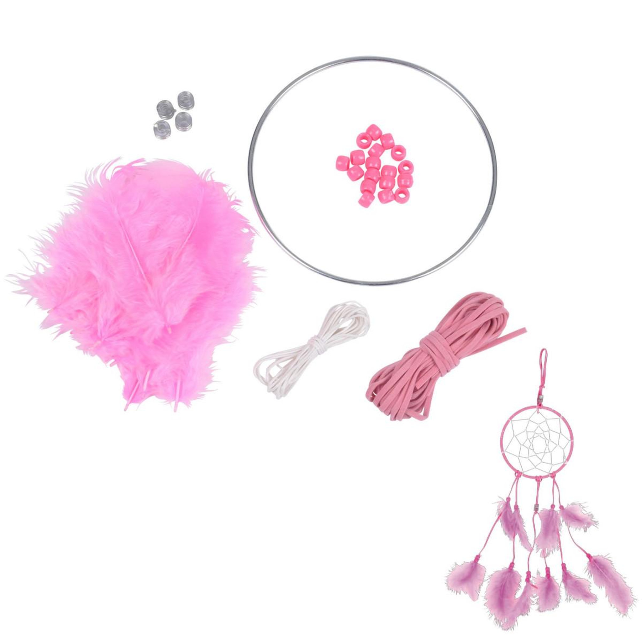 Voir la diapositive 1 : HOMEA Kit Attrape-Rêves  Dreamcatcher  Rose