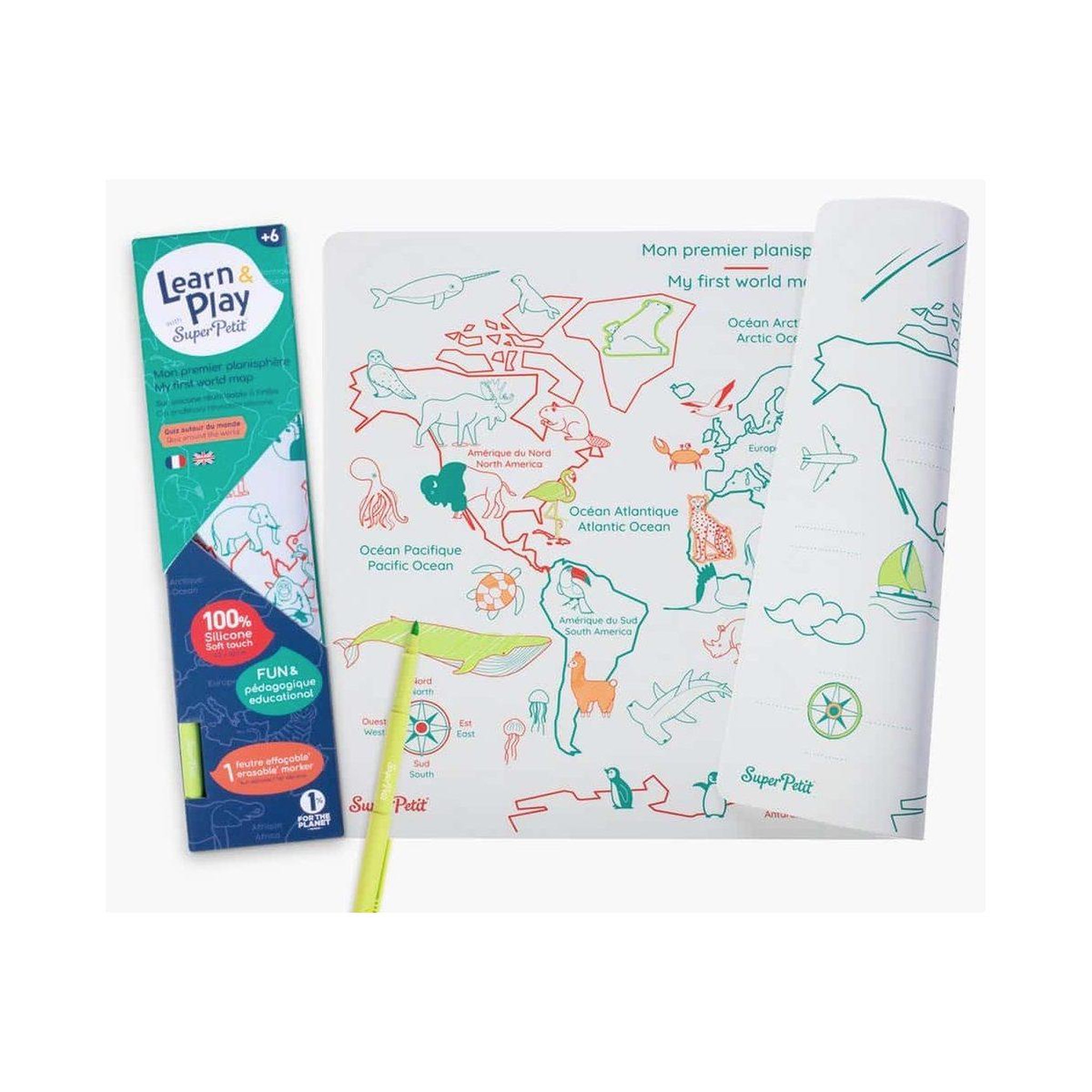 SUPER PETIT Mon premier planisphere a colorier