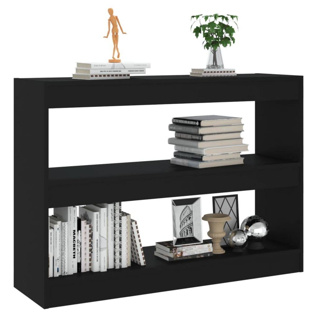 VIDAXL Bibliotheque/Separateur de piece Noir 100x30x72 cm