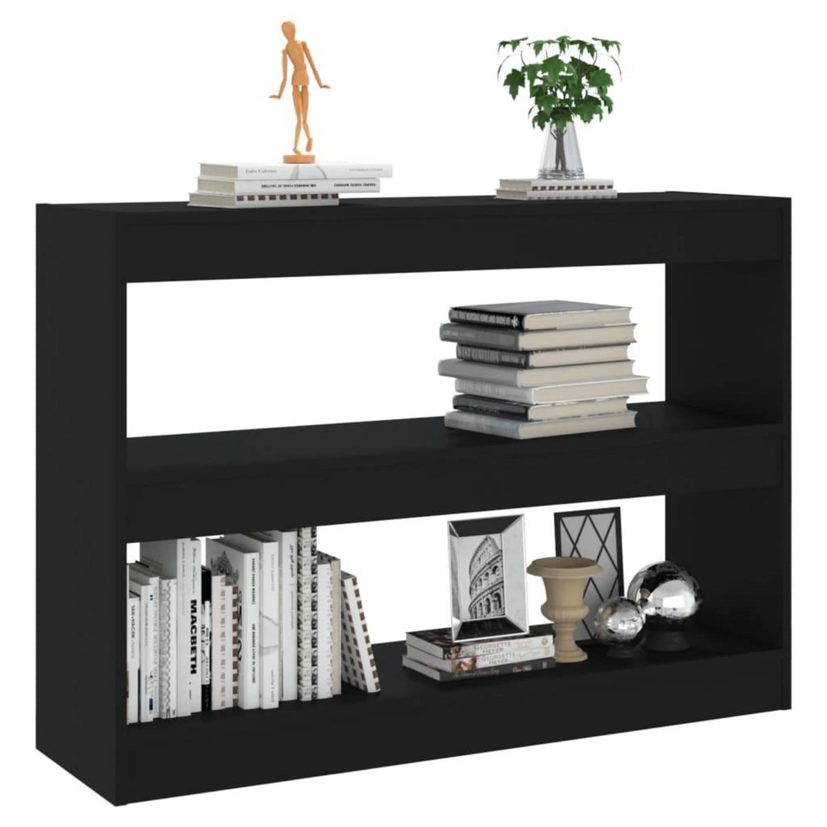VIDAXL Bibliotheque/Separateur de piece Noir 100x30x72 cm