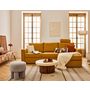 Voir la diapositive 1 : BEST MOBILIER Barrie - canapé d'angle réversible 4 places avec têtière amovible en tissu