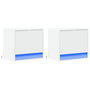 Voir la diapositive 3 : VIDAXL Tables de chevet murales avec lumieres LED 2 pcs blanc