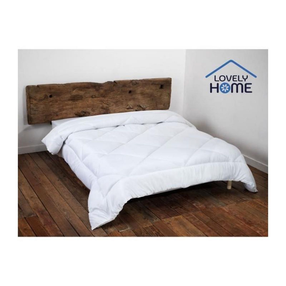 LOVELY HOME Couette 220 x 240 cm - LOVELY HOME - Chaude - 450 g/m² - Anti-acariens - 2 personnes - Blanc