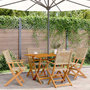 Voir la diapositive 1 : VIDAXL Chaises de jardin pliantes lot de 4 beige rotin et bois massif