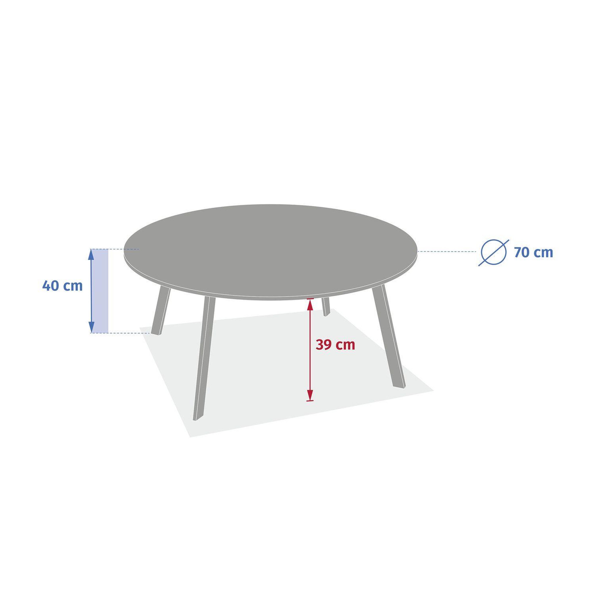 Voir la diapositive 2 : HESPERIDE Table basse de jardin ronde SAONA