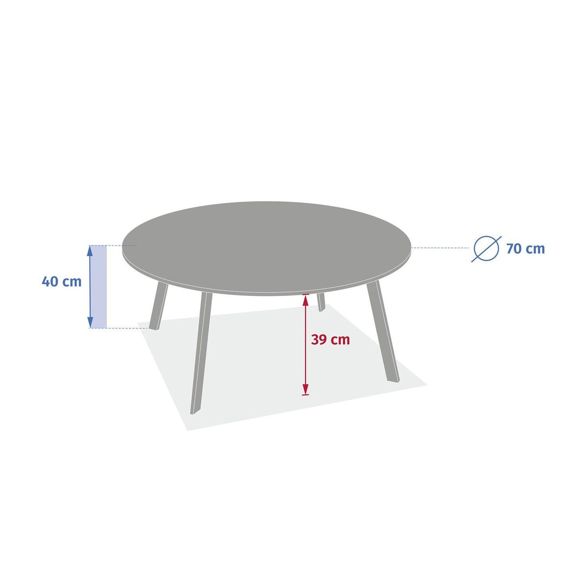 HESPERIDE Table basse de jardin ronde SAONA