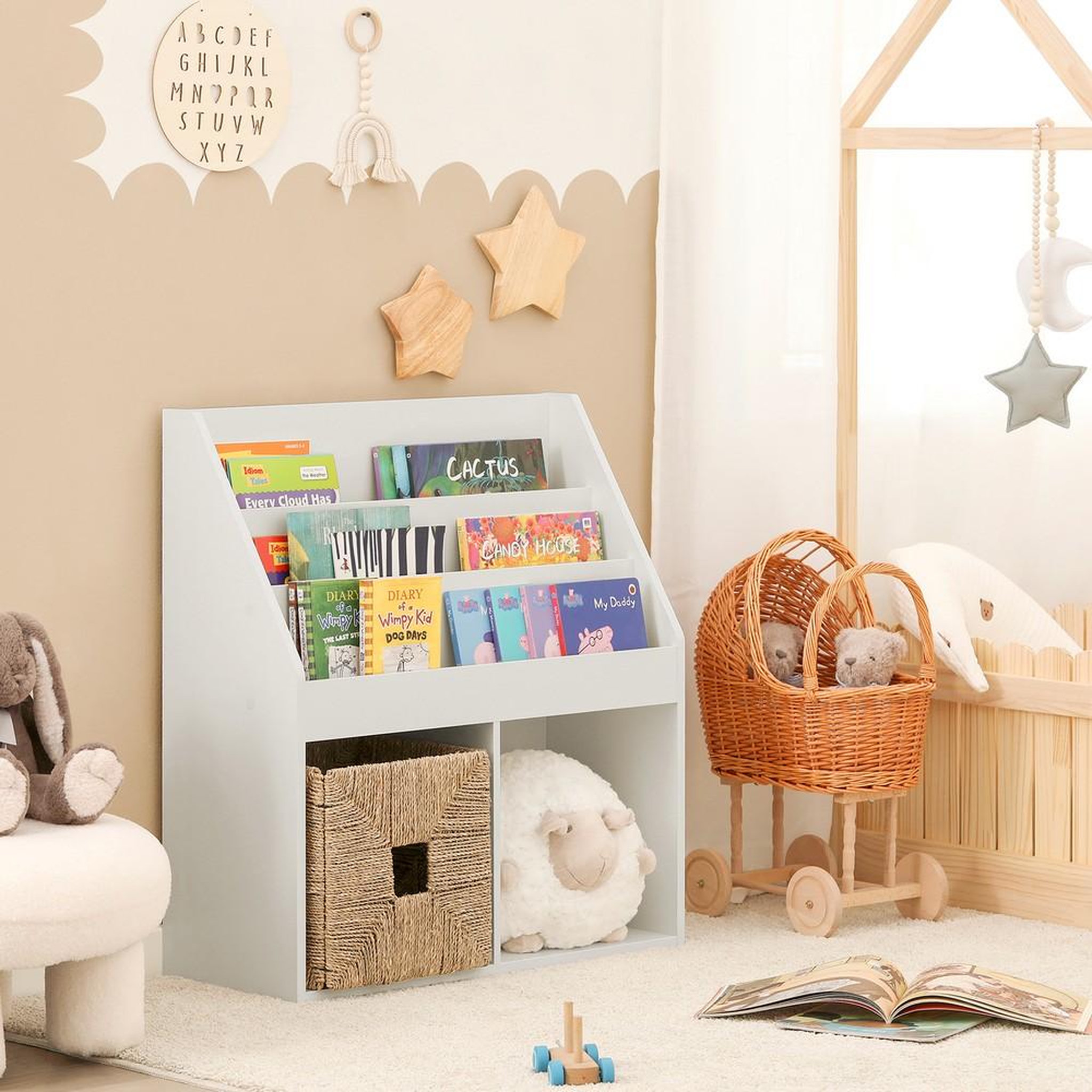 Voir la diapositive 2 : SOBUY SoBuy - Bibliothèque Enfant à 2 étagères - Nordique - KMB01