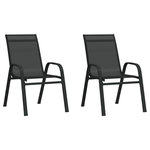 VIDAXL Chaises empilables de jardin lot de 2 Noir Tissu textilene