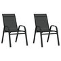 Voir la diapositive 1 : VIDAXL Chaises empilables de jardin lot de 2 Noir Tissu textilene