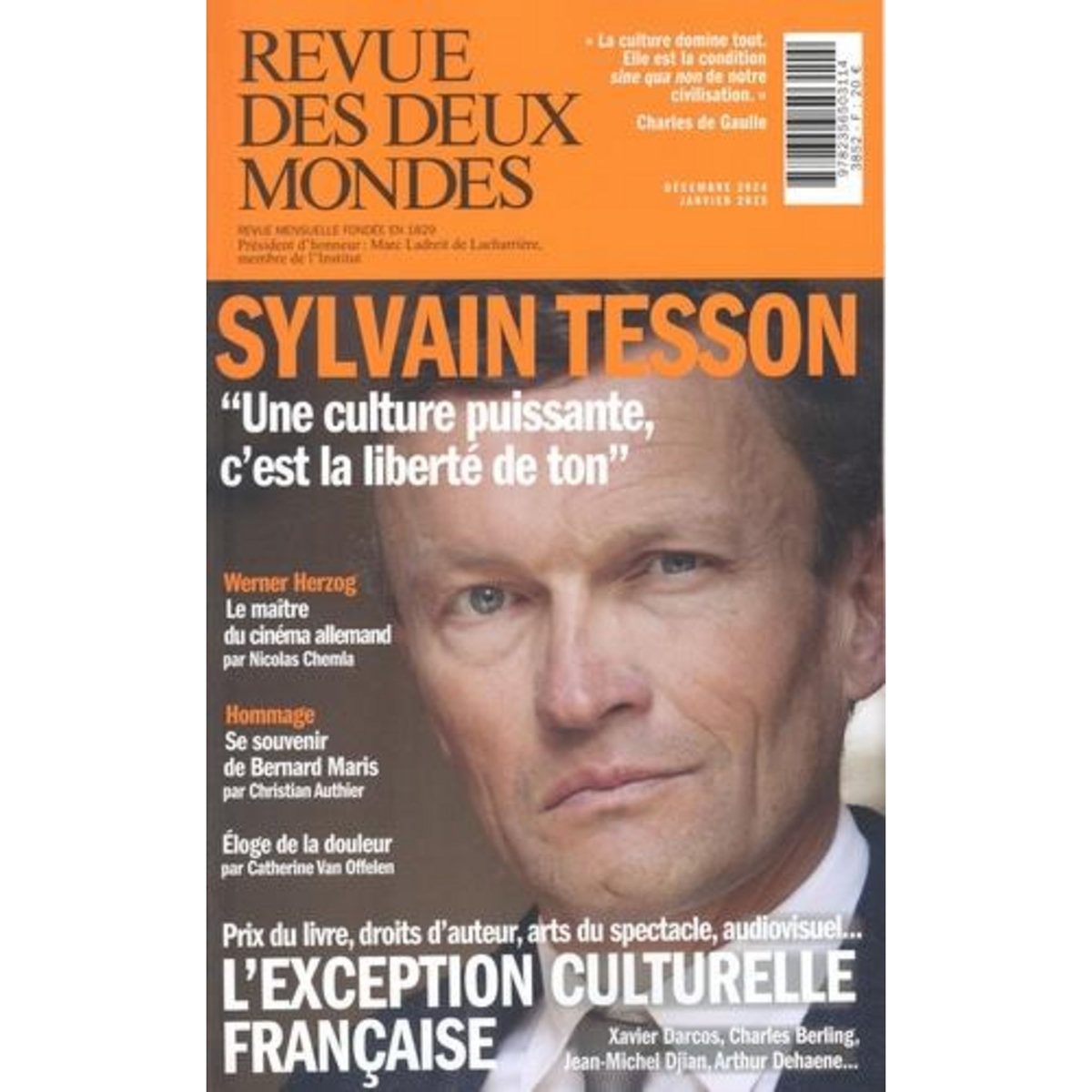 REVUE DES DEUX MONDES DECEMBRE 2024 - JANVIER 2025 : L'EXCEPTION CULTURELLE FRANCAISE, Julia Aurélie