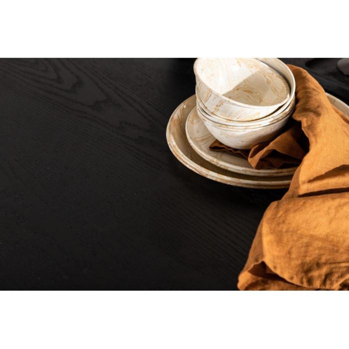 Paris Prix Table à Manger Ronde  Olivia  110cm Noir