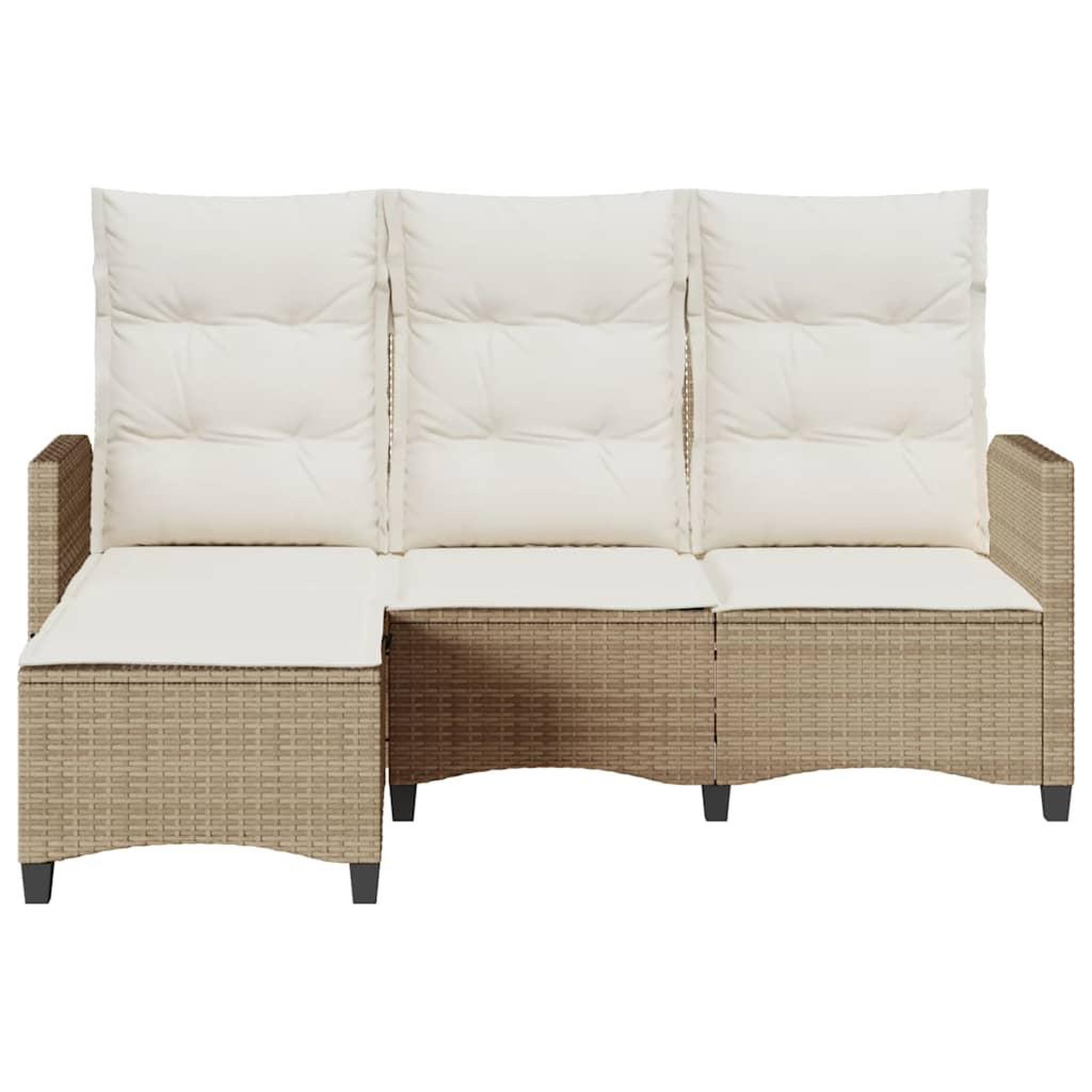 Voir la diapositive 5 : VIDAXL Canape de jardin inclinable coussins forme de L beige polyrotin
