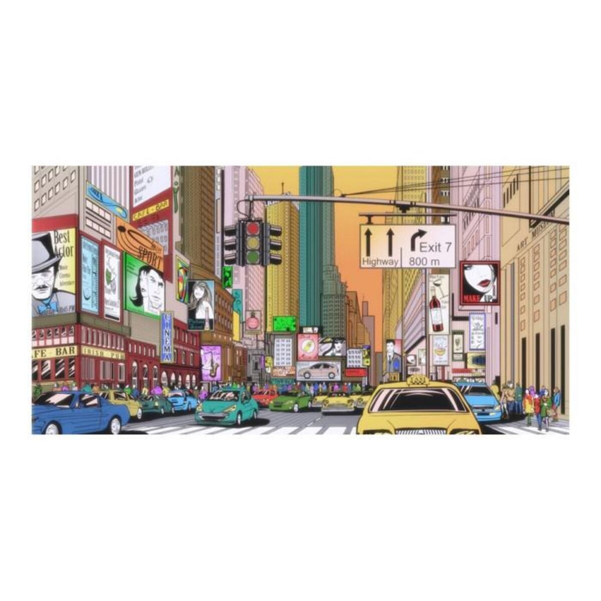 Paris Prix Papier Peint XXL  L'heure de Pointe à New York  270x550cm