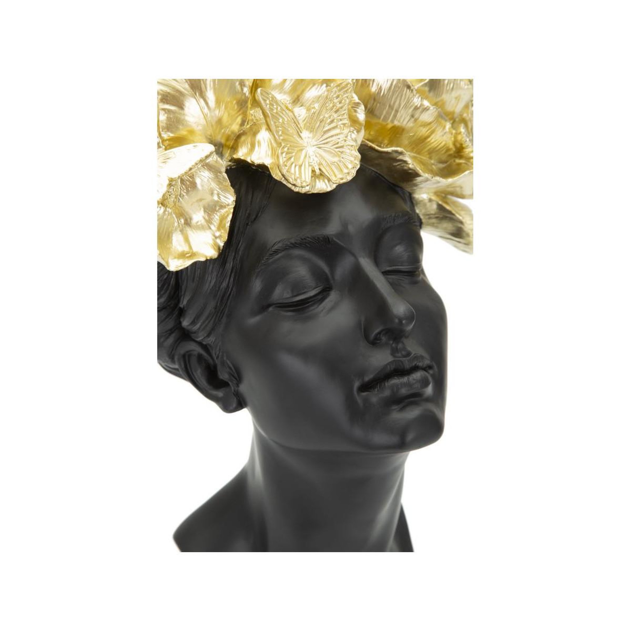 Voir la diapositive 4 : Paris Prix Statuette Tête Femme  Papillons  36cm Noir