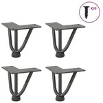 VIDAXL Pieds de table en forme d'epingle a cheveux 4 pcs anthracite