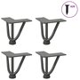 Voir la diapositive 1 : VIDAXL Pieds de table en forme d'epingle a cheveux 4 pcs anthracite