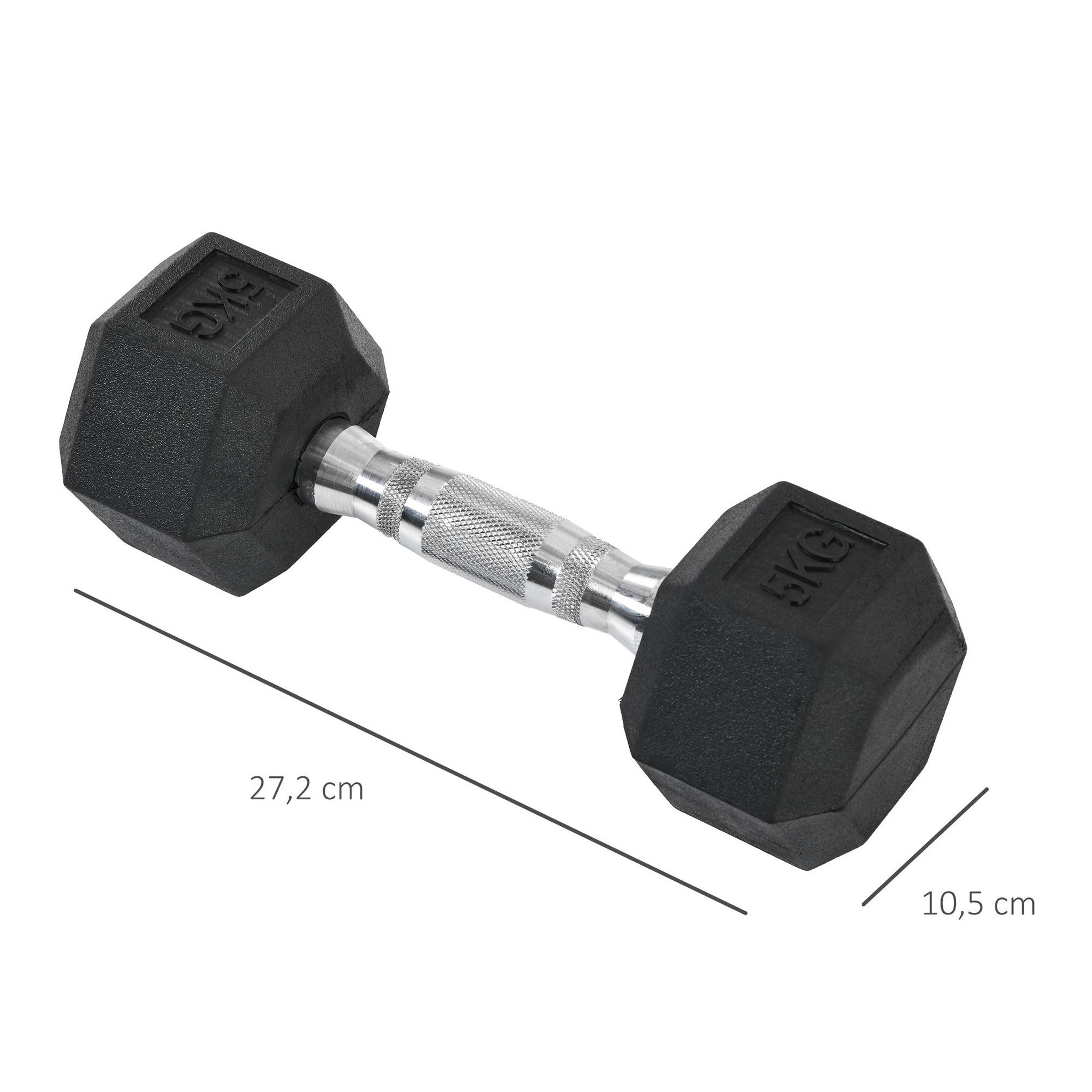 Voir la diapositive 3 : HOMCOM Ensemble d'haltères courtes total 10 kg - entraînement musculaire & haltérophilie - acier caoutchouc noir