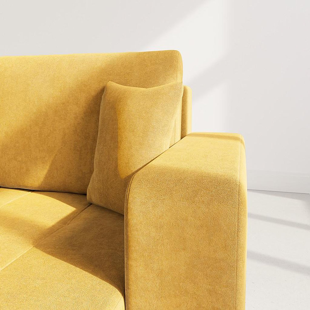 BEST MOBILIER Nicole - canapé panoramique en u 7 places convertible avec coffre en tissu