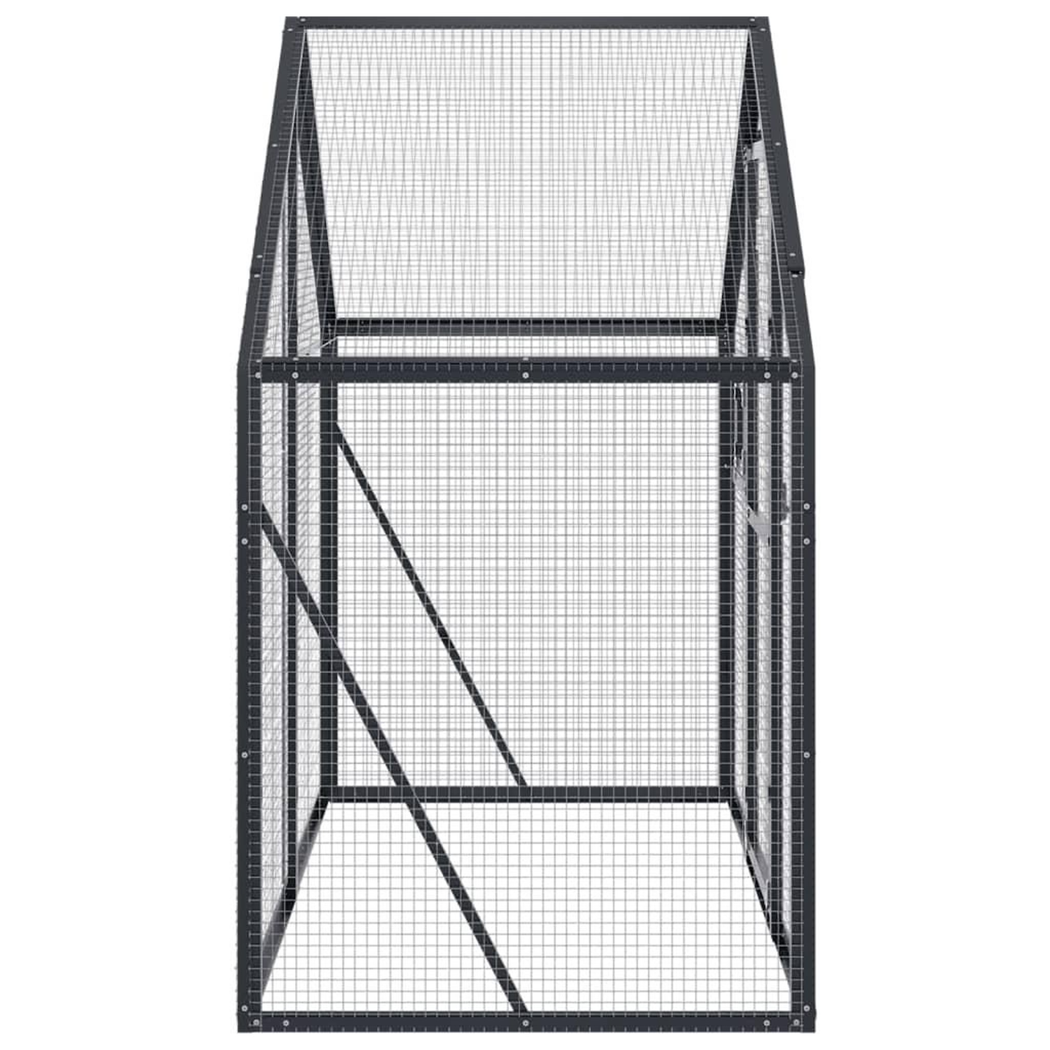 Voir la diapositive 4 : VIDAXL Voliere anthracite 179x100x185 cm aluminium