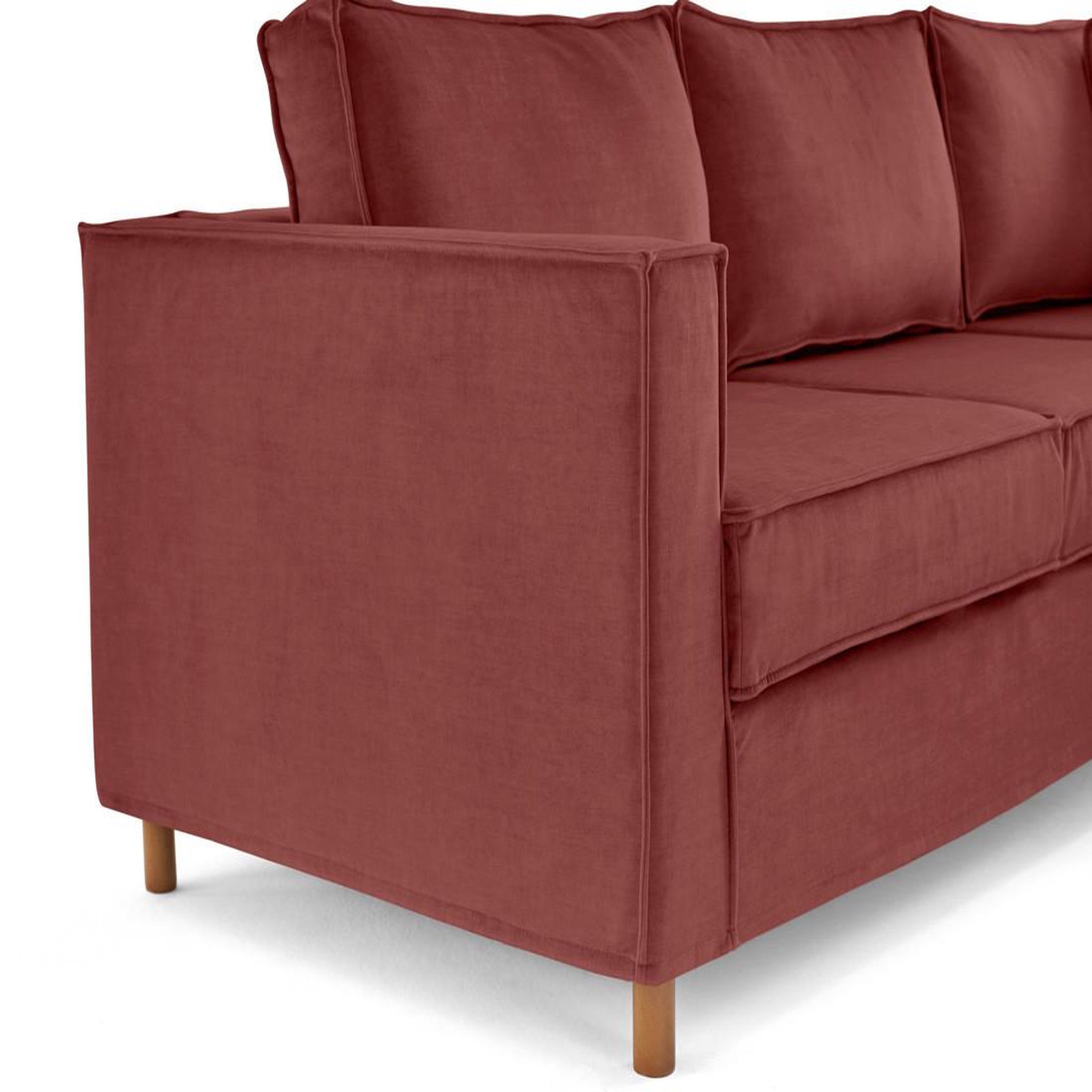 Voir la diapositive 6 : LISA DESIGN Jake - canapé déhoussable d'angle droit 5 places en velours