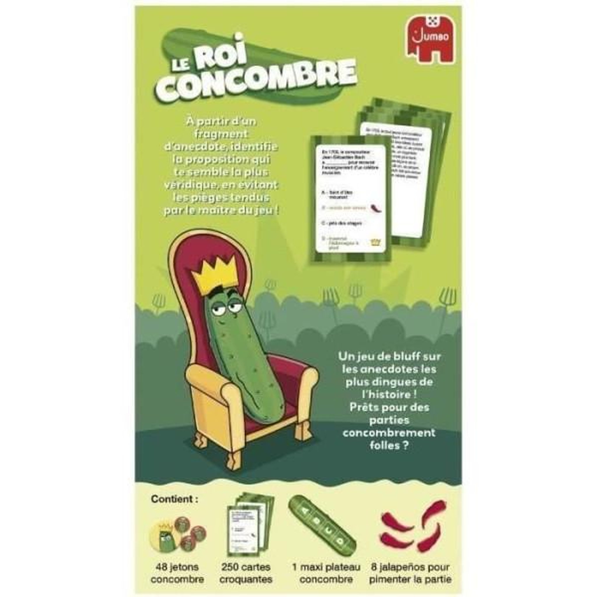 Voir la diapositive 3 : Dujardin LE ROI CONCOMBRE - Jeu de société - DUJARDIN - Identifiez les anecdotes authentiques dans ce jeu de réflexion amusant !