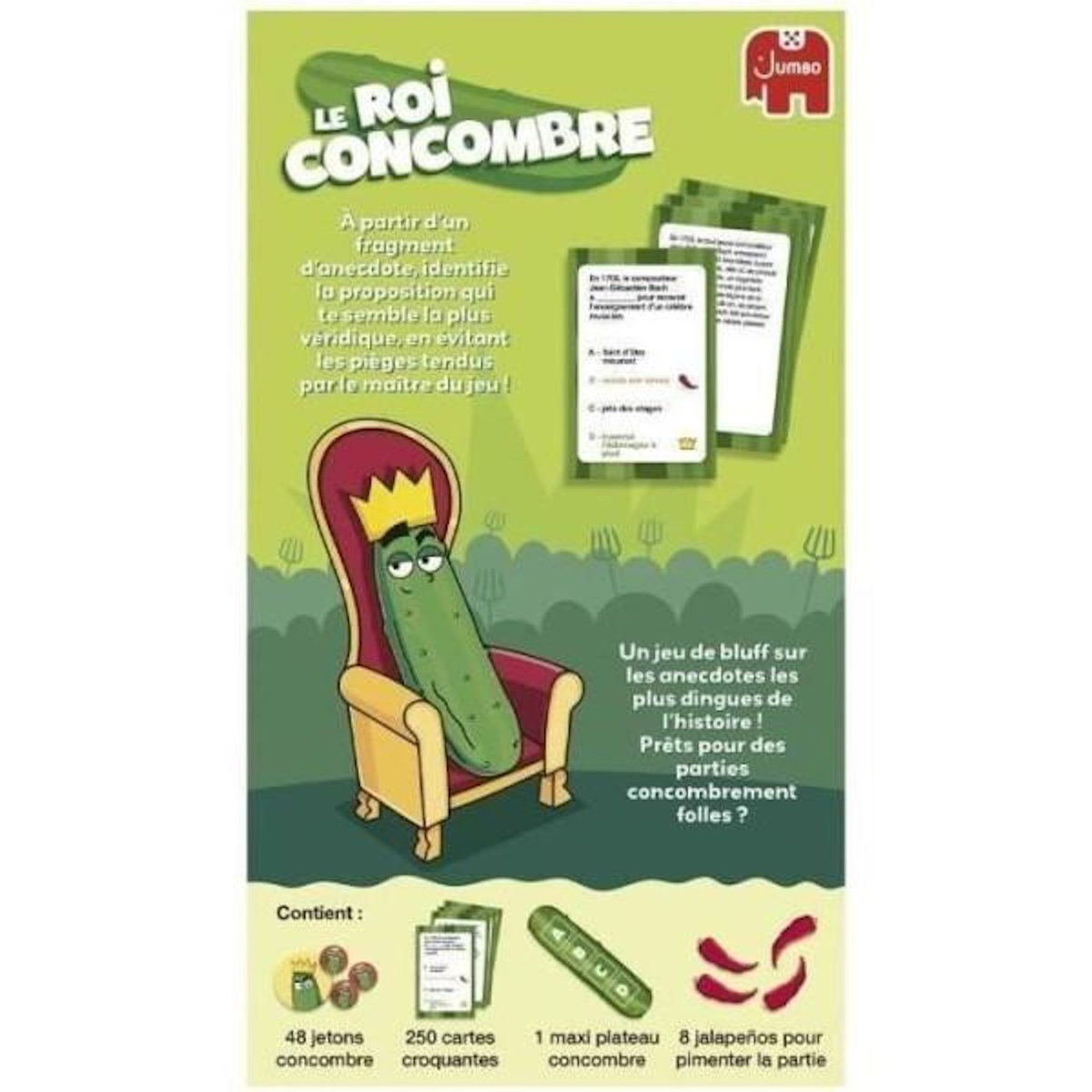 Dujardin LE ROI CONCOMBRE - Jeu de société - DUJARDIN - Identifiez les anecdotes authentiques dans ce jeu de réflexion amusant !