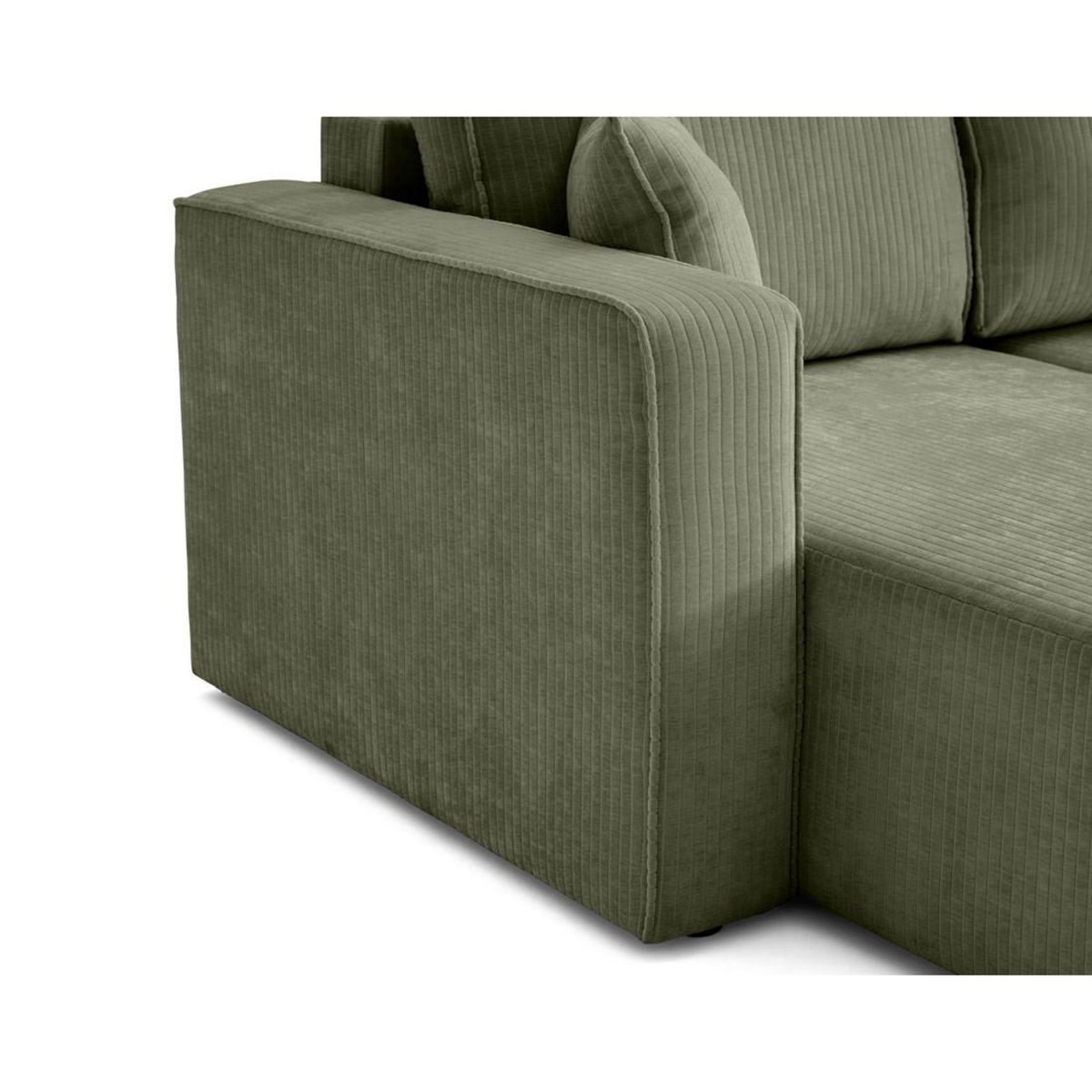 BEST MOBILIER Topaze - canapé d'angle réversible - 4 places - convertible avec coffre - en velours côtelé plat