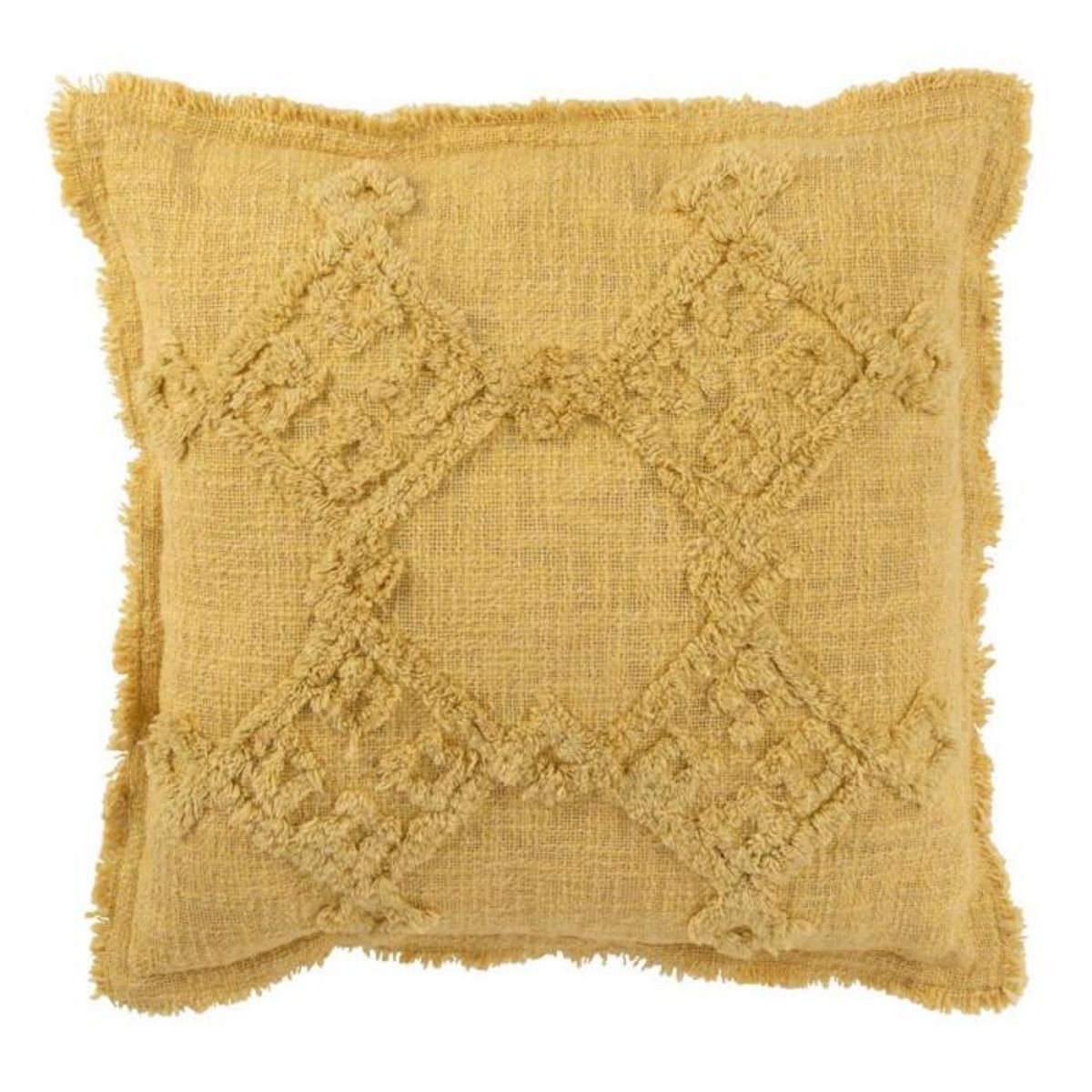Paris Prix Coussin Déco Franges  Amalia  50x50cm Moutarde