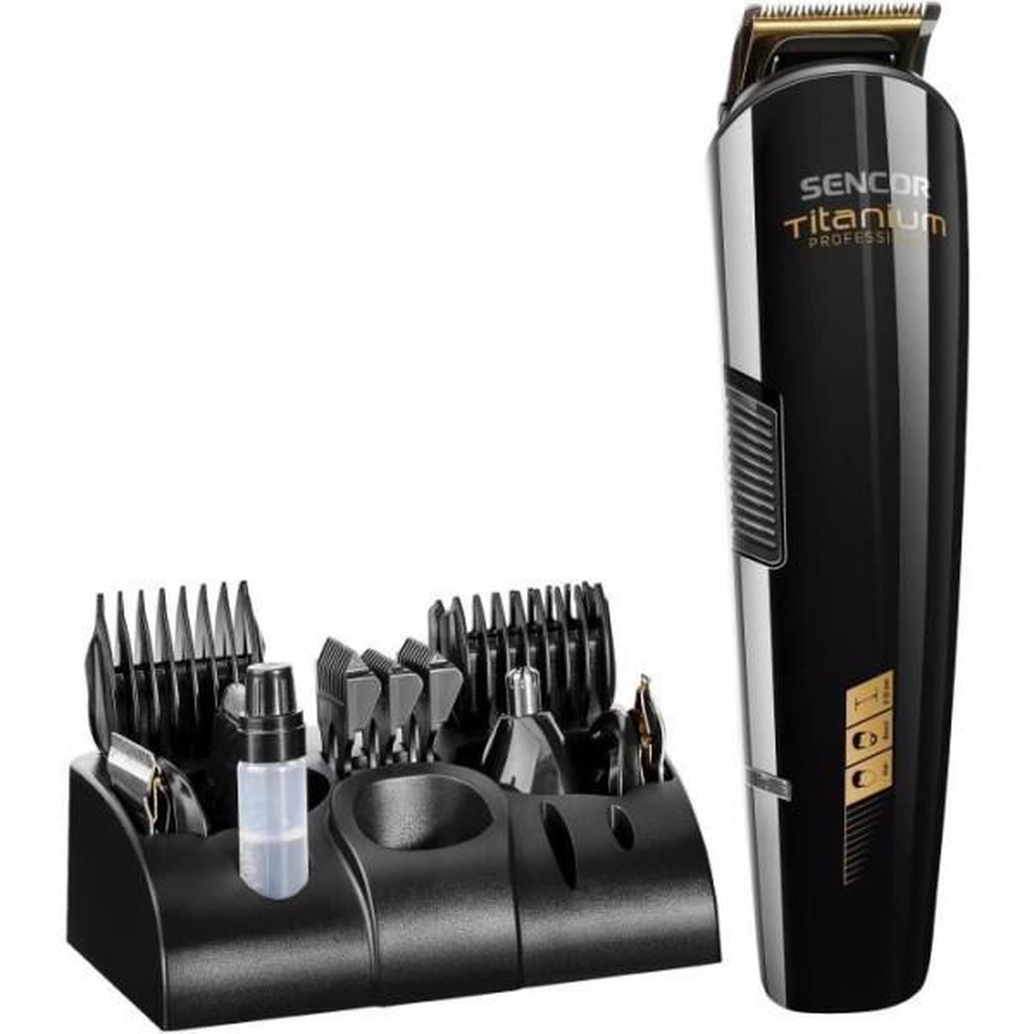 Voir la diapositive 3 : MARKET24 Tondeuse a Cheveux  a cheveux professionnelle - SENCOR - SHP 8305BK - 12 accessoires - Noir