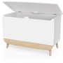 Voir la diapositive 2 : Demeyere Coffre a jouets - FIRMIANA - Style scandinave - Blanc mat / Chene kronberg - 82,4 x 39,1 x 58,9 cm - DEMEYERE