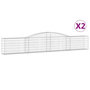 Voir la diapositive 2 : VIDAXL Paniers a gabions arques 2 pcs 400x30x60/80 cm Fer galvanise