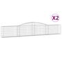 Voir la diapositive 2 : VIDAXL Paniers a gabions arques 2 pcs 400x30x60/80 cm Fer galvanise