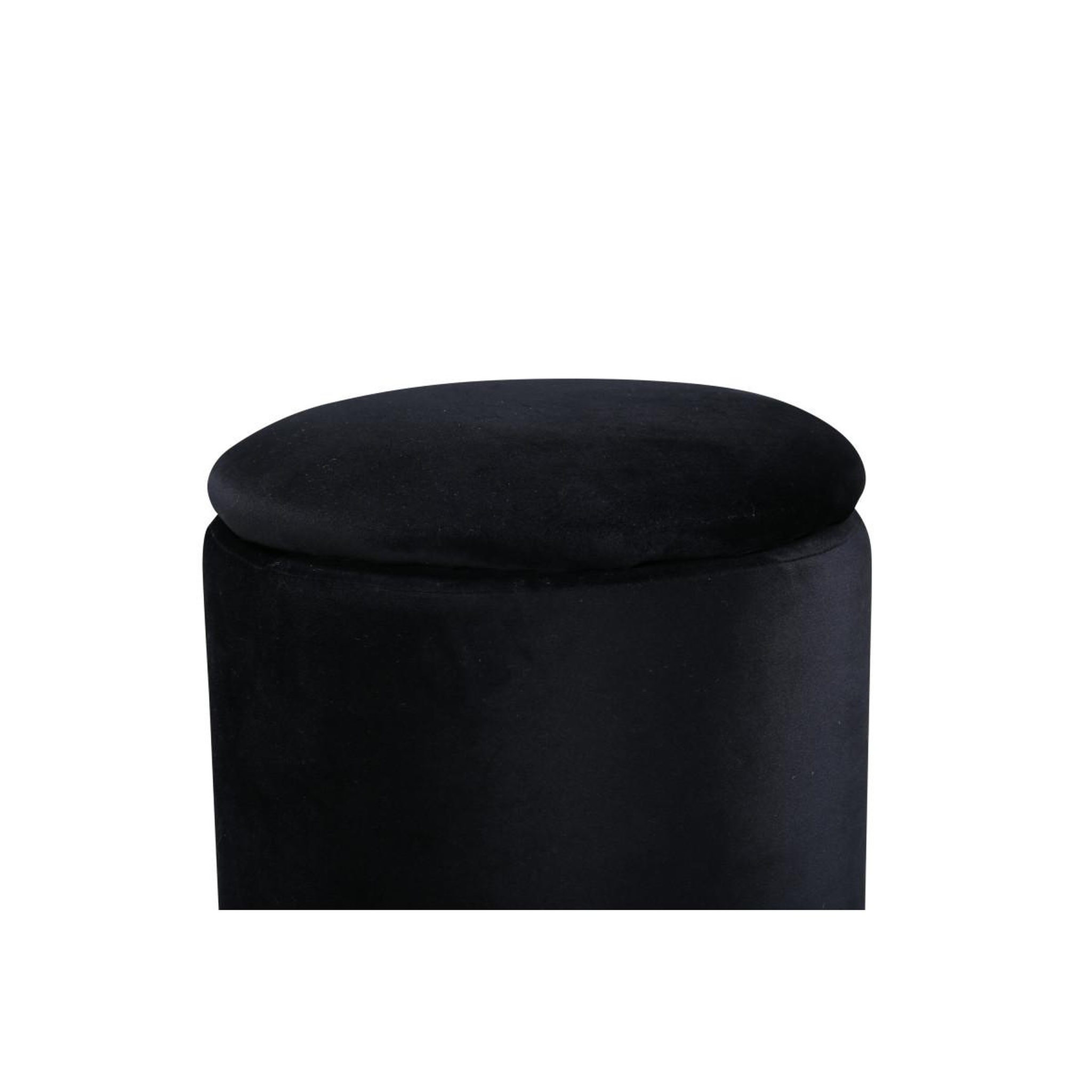 Voir la diapositive 4 : Paris Prix Pouf coffre en velours  limpen  40cm noir